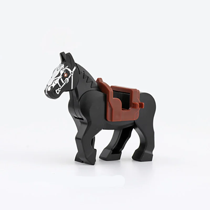 Building Block Animals War Horse Widened Saddle Armor Cmpatible With Soldiers Figures Castle Battlefield Scene Accessories Toys