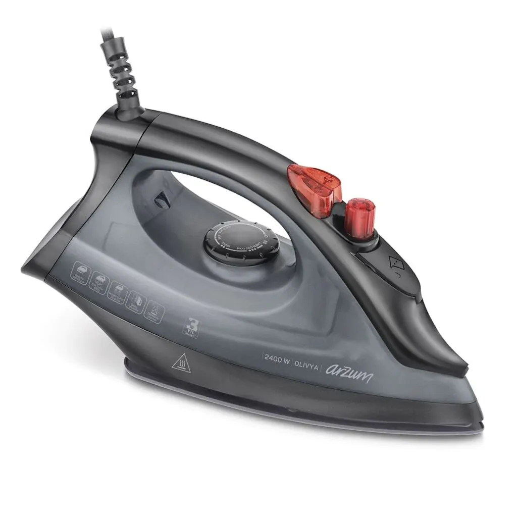 Ceramic Base Steam Iron 2400 Watt   Easy Ironing with Vertical Steam Feature High Steam Power, Calc Cleaning Cloths