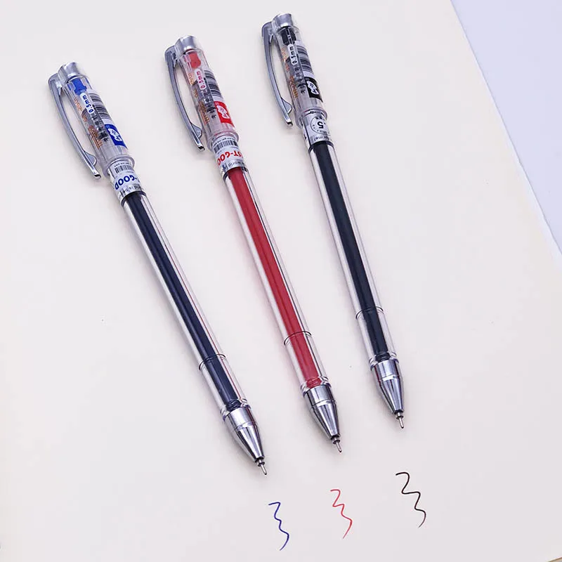 12pcs/set ZHIXIN 3 Colors Gel Pen Test Good High Capacity Black Red Blue Gel Ink Pens 0.5mm Office School Supplies G-2501 4.8