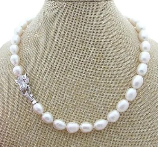 

HUGE SOUTH SEA 10-11MM WHITE BAROQUE PEARL NECKLCE 18 INCH Leopard Clasp