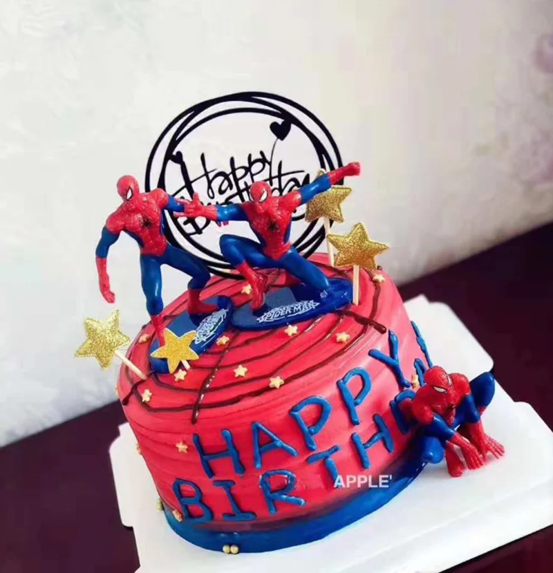 NEW Super Hero Spider Man Party cupcake toppers picks Birthday Spiderman Party Decoration Kids Supplies Cake decorat Kid Toys