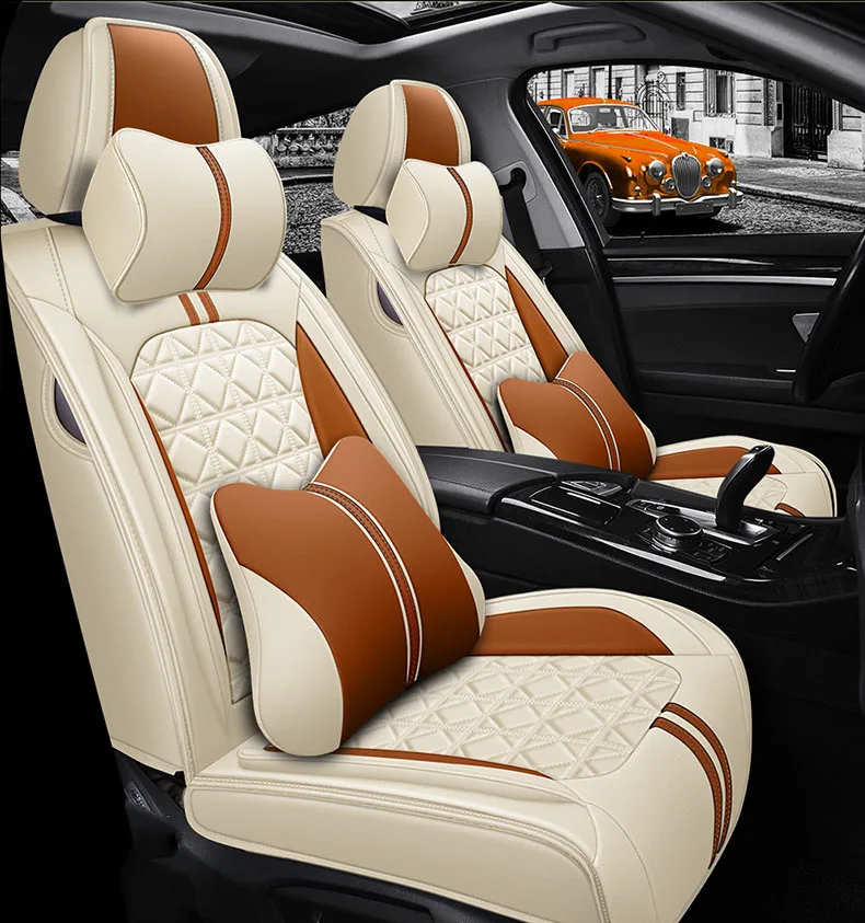 Leather car seat cover set universal for fiat 500l bravo punto palio weekend idea siena sedici panda croma doblo car accessories