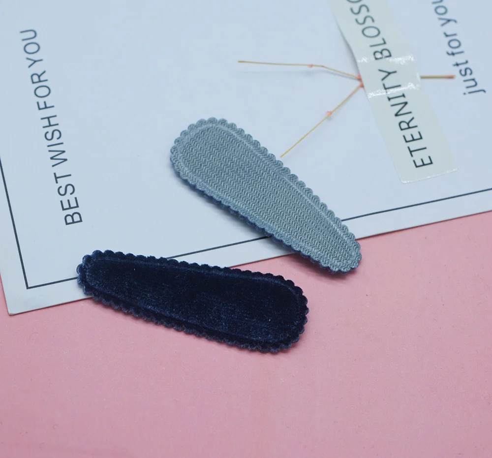 80pcs/lot 5.5cm flannelette Hair Clip Cover Appliques DIY handmade Children Hair Accessories