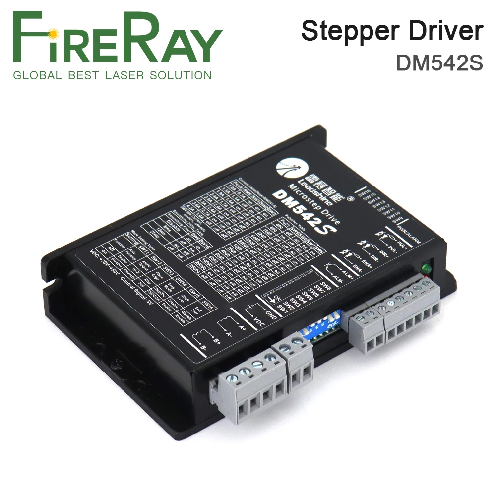 FireRay Leadshine 2Phase Stepper Motor Driver DM542S Voltage 20-50VDC 1.0-5.0A for Co2 Laser Cutting and Engraving Machine