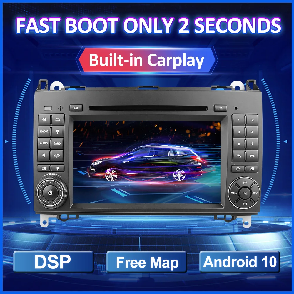 

2 Din Android 10 автомобильный DVD для B200 Mercedes Benz A B Class W169 W245 Viano Vito W639 Sprinter W906 Мультимедиа Радио GPS навигатор