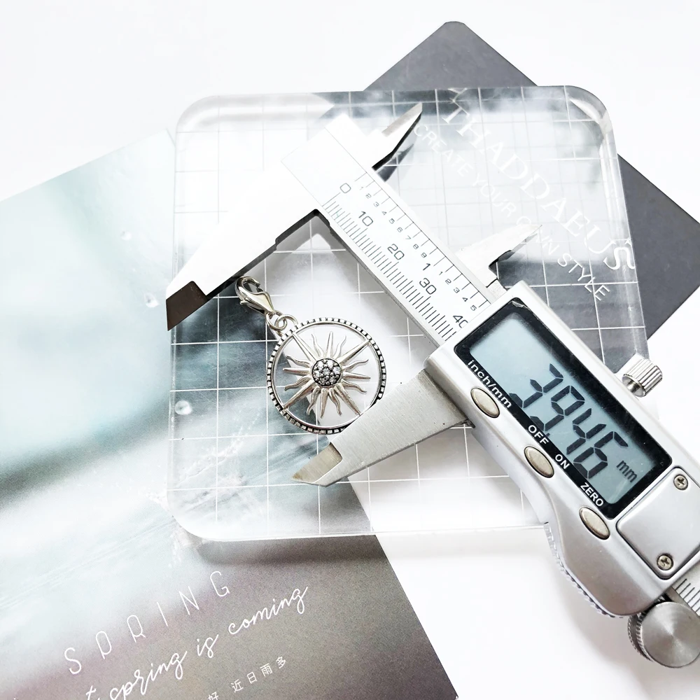 Echt 925 Sterling Silber Modeschmuck Große Sonne Anhänger Charme Für Frauen Männer Tropfen Verschiffen Großhandel – Detail 2