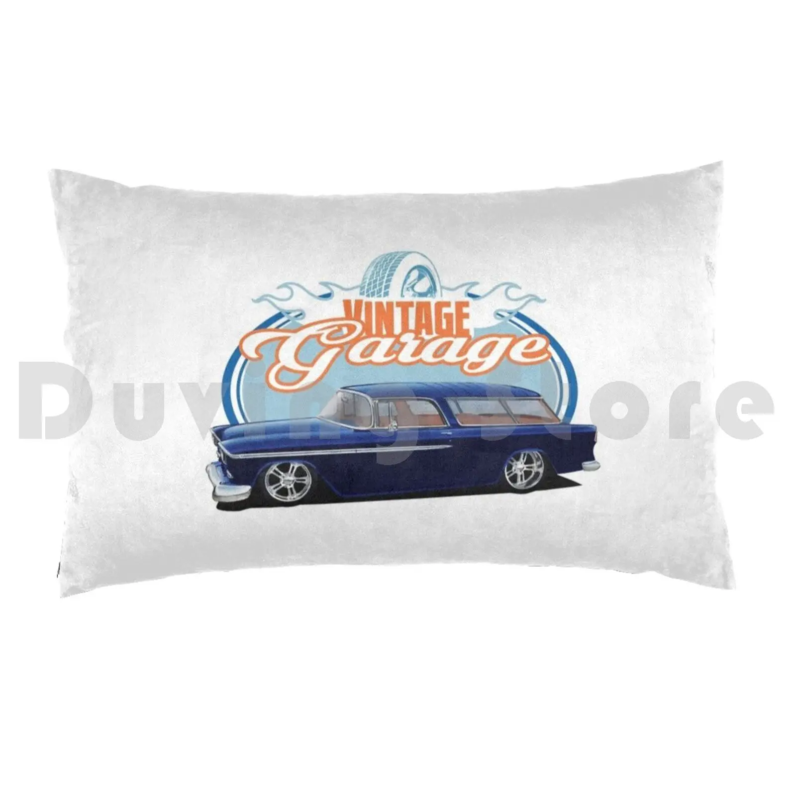 Vintage Garage NomadPillow case Nomad 1955 1956 Chevy 55 Nomad 56 Nomad Wagon Bel Air Custom Classic Car