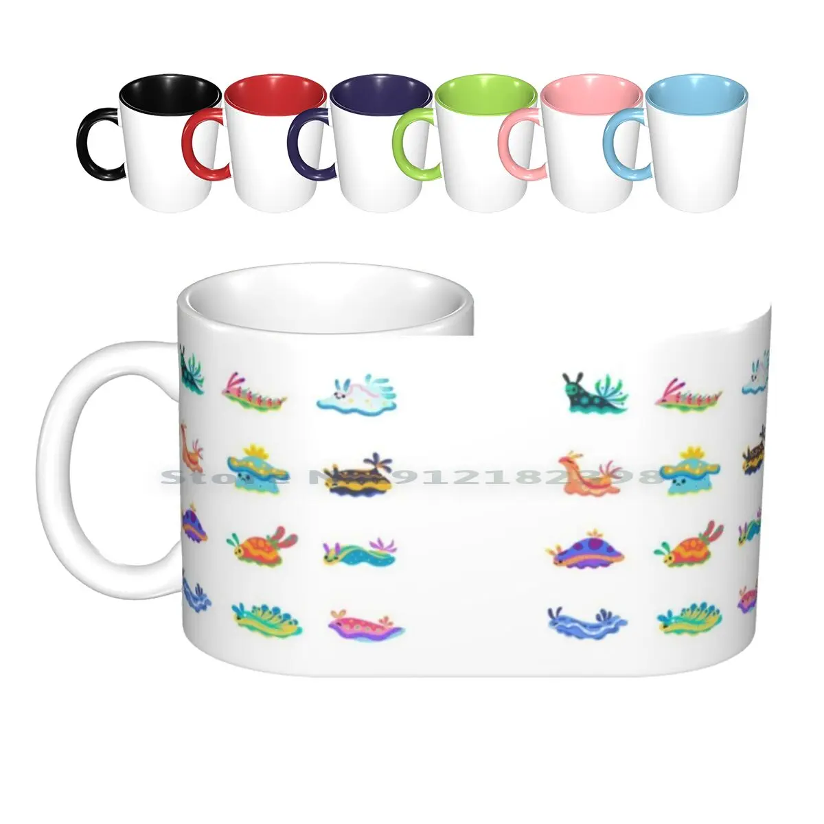 Sea Slug-Black Ceramic Mugs Coffee Cups Milk Tea Mug Nudibranch Sea Slug Slug Animal Marine Life Ocean Sea Fish Aquarium Cute