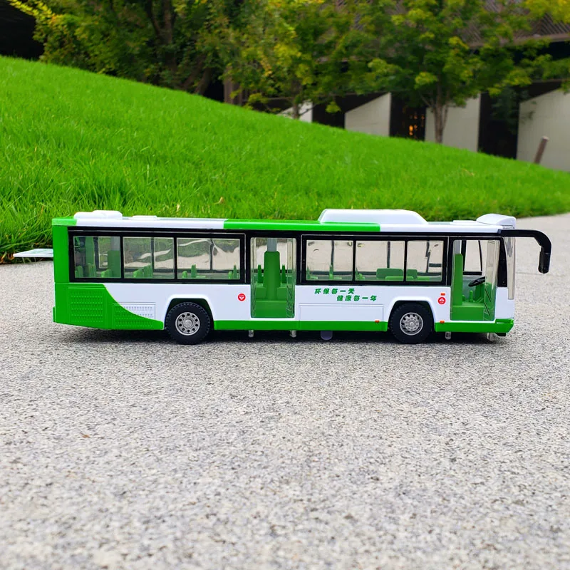 Electric Toy Tourist Traffic Bus Alloy Car Model Diecast Simulation Metal Toy City Tour Bus Model With Sound and Light Kids Gift