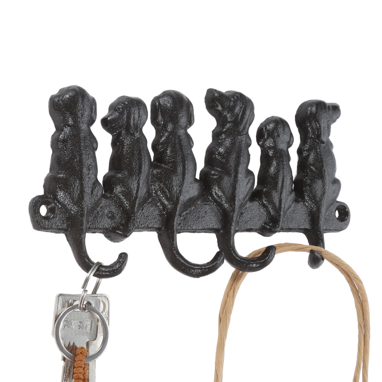 1set Dogs Hooks Iron Puppy Hangers Hanging Keys/Coats/towels Holder Wall Housekeeper Vintage Bathroom Kitchen Home Decoration