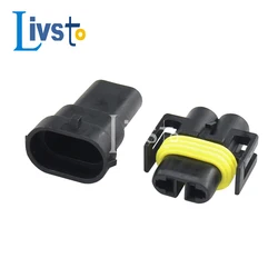 Delphi 2 Pin Way Automotive Sealed Connector Mistlamp Licht Socket H11 H8 H9 Xenon Plug 12124819 12124817