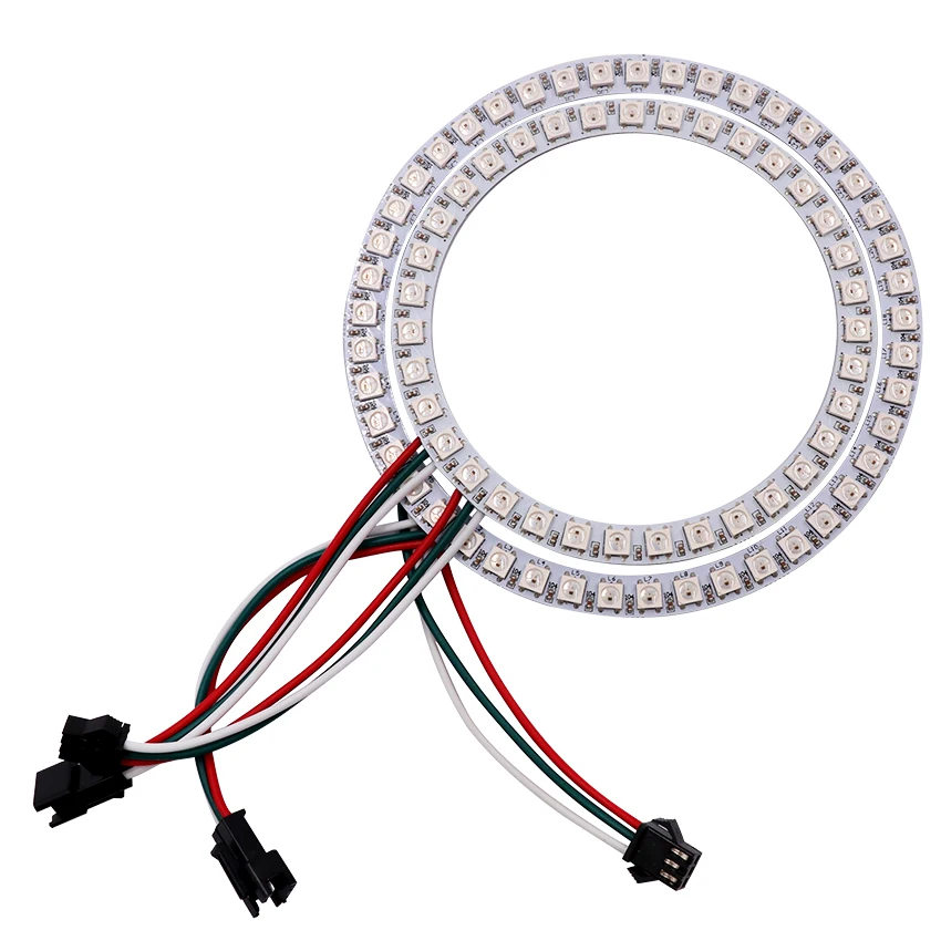 Círculo redondo LED endereçável Pixel Anel, WS2812B, SK6812, Full Color, RGB LED Módulos, 1, 8, 12, 16, 24, 32, 40, 48, 60, 241, 5V