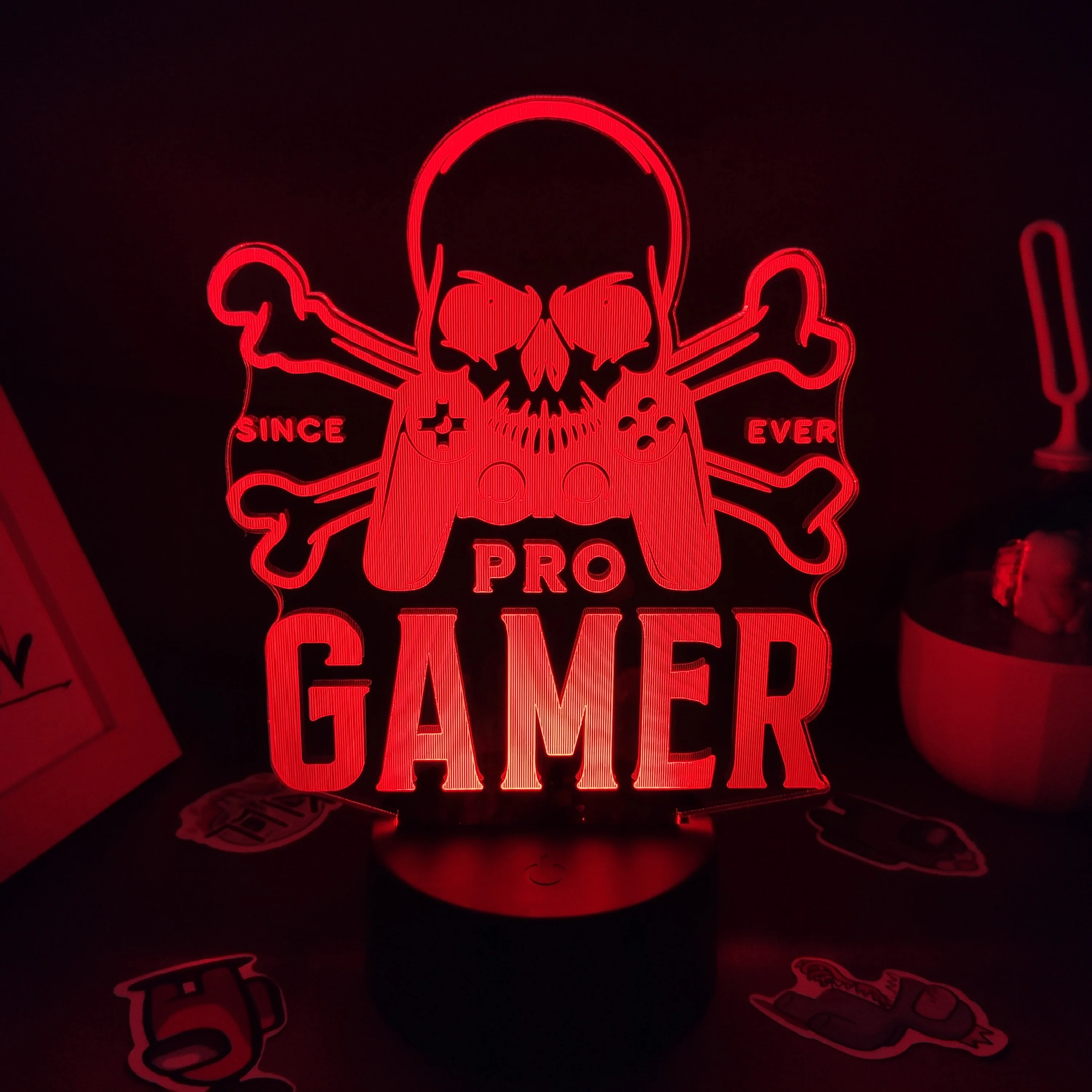 

Геймпад PRO GAMER, 3D светодиодный RGB ночник, крутой подарок на день рождения, для друга, кроватного игрового стола, цветное украшение