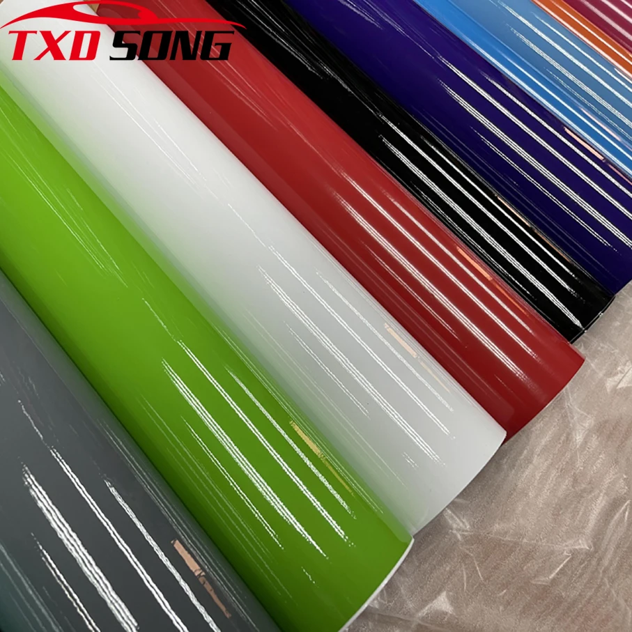 

50cm*200/300cm White green Glossy Car Vinyl Wrap Film Gloss Car Wrapping Film Bubble Free Car Sticker Bike Phone Console Skin