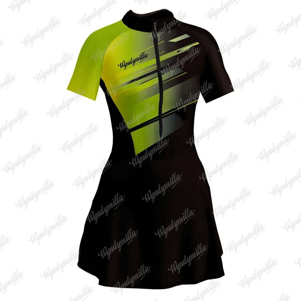 

Wyndymilla Little Dress Cycling Skirt Female Triathlon Sports Skinsuit Ciclismo Bicycle Clothing Running Short sleeve Vestidinho