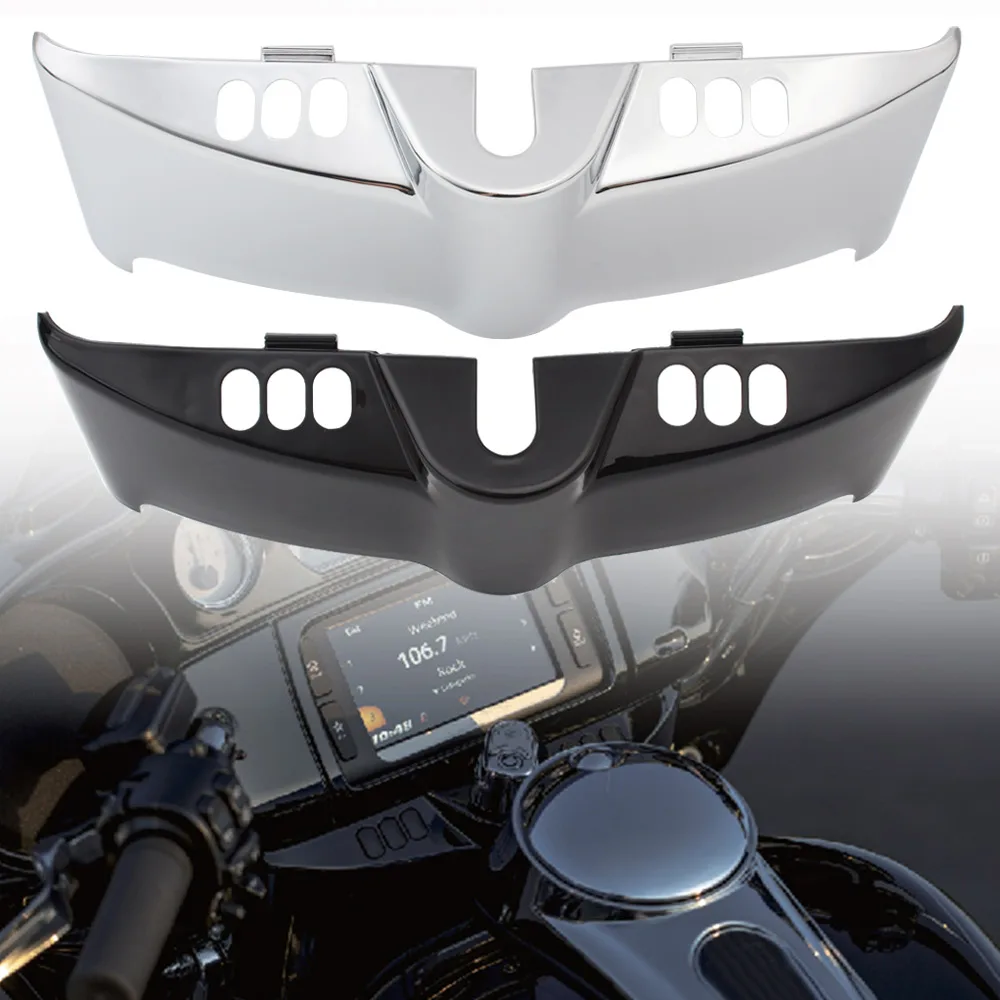 ABS Plastic Motorcycle Switch Console Batwing Dash Panel Accent Fairing Cover For Harley Touring Electra Street Glide 2014-2020