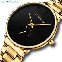 Relojes CRRJU para hombre, reloj de pulsera de acero inoxidable para hombre, reloj deportivo informal de lujo resistente al agua para hombre, reloj de cuarzo, reloj Masculino