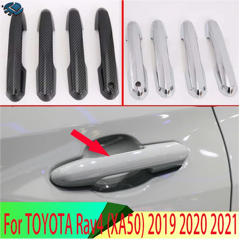 For TOYOTA Rav4 XA50 2019 2020 2021 Door Handle Cover Without Smart Key Hole Catch Cap Trim Molding Accessories