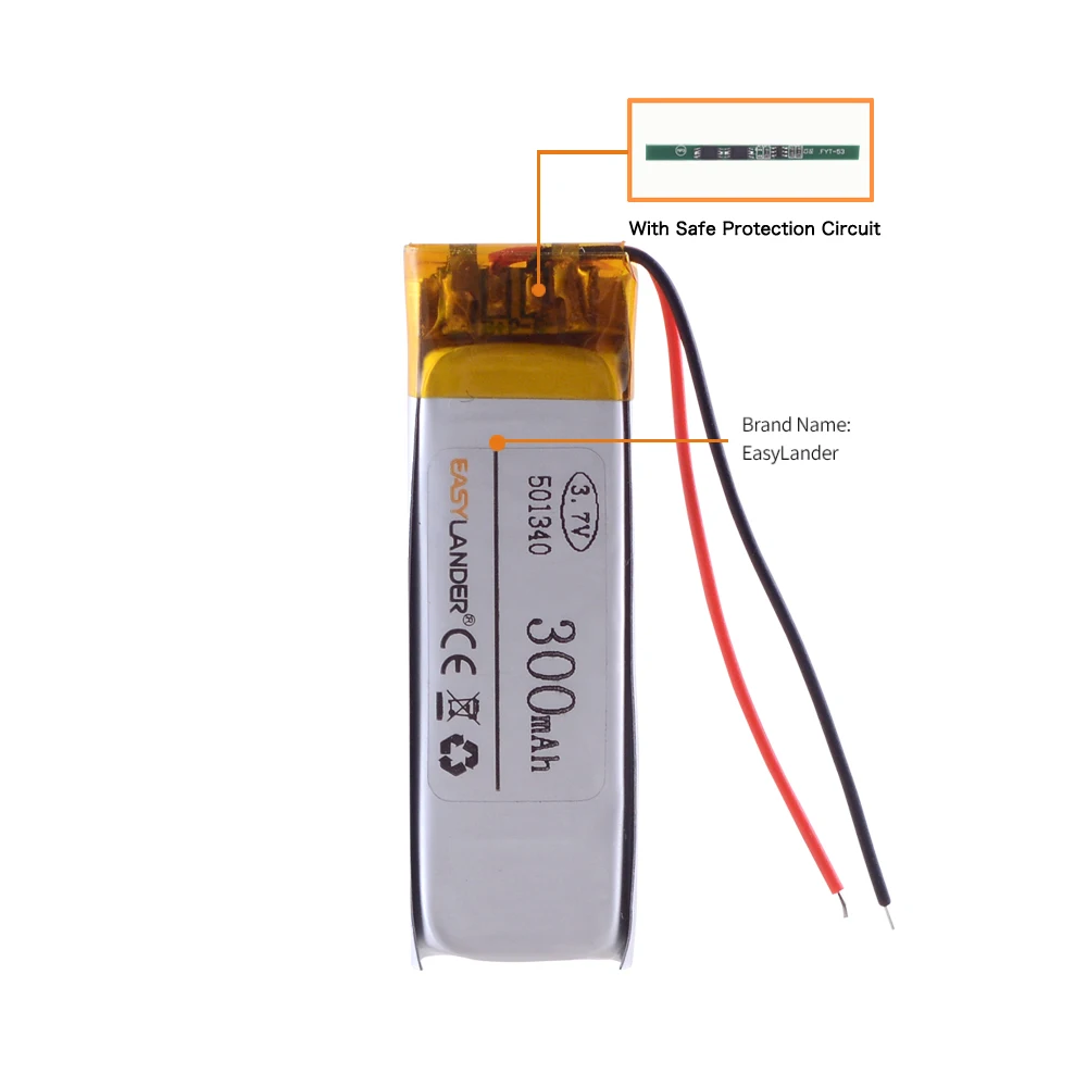 بطارية ليثيوم أيون بوليمر لسماعة رأس بلوتوث TWS ، 501340 ، 300mAh ، إصدار شاومي-Mi airdot الشباب ، حجرة البطارية TWSEJ02LM