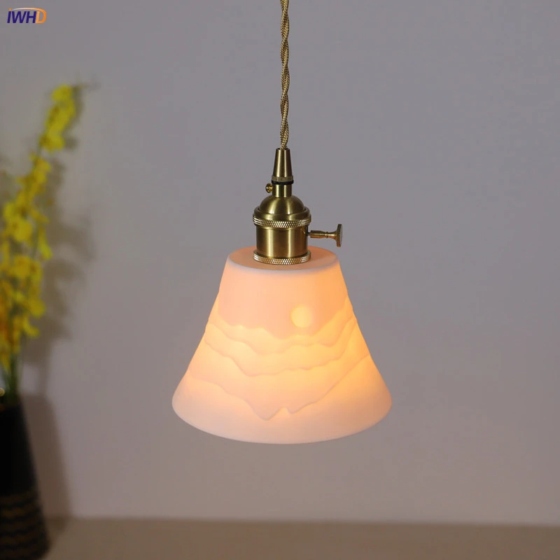 

Japan-Style Ceramics Pendant Light Creative Sunrise Hanglamp Art Home Decoration Fixtures For Bedroom Living Room Bar Restaurant