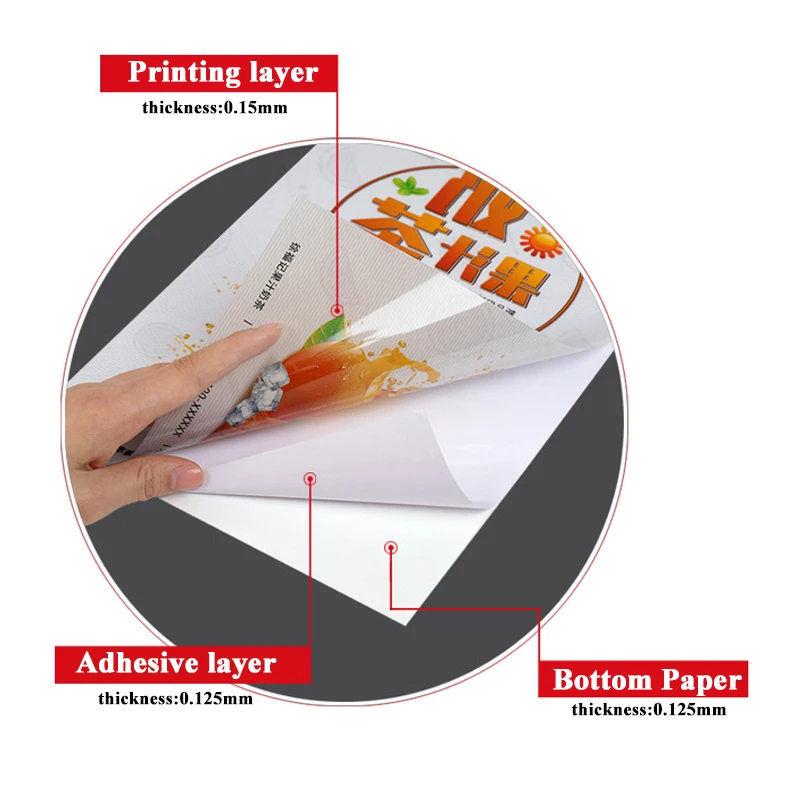 A4 PET Crystal Photo Paper High Glossy Adhesive  Back Glue Sticker 20 Sheets InkjetPrinting Bus Card