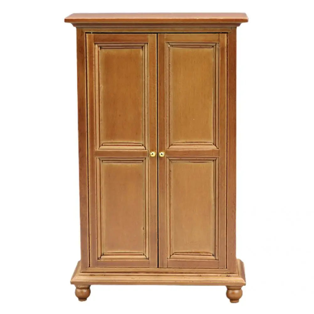 Handcrafted Wardrobe  Compact   Miniature Wooden Wardrobe Miniature Bedroom Upright Wardrobe