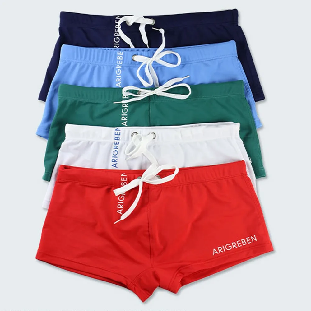 Men\'s Boxer Briefs Sexy Panties Fashion Tether Underpants Hot Spring Shorts Male Quick Dry Boxer Swimming Shorts