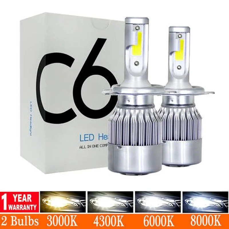 

2Pcs H1 H3 Headlight Hulbs H7 LED Car Lights H4 880 H11 HB3 9005 HB4 9006 H13 6000K 4300K 80W 12V 8000LM Auto Headlamps