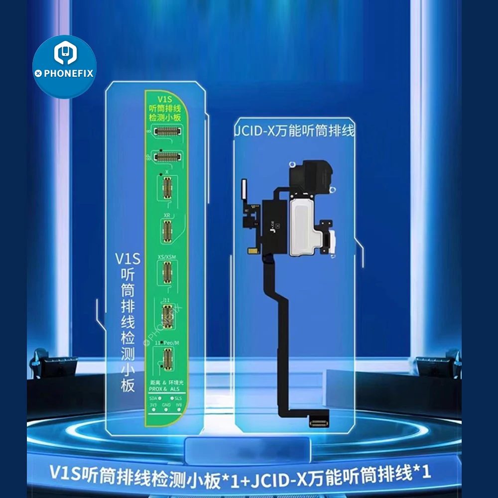 

JC V1S V1SE Earpiece Speaker Flex Cable Detection Board Receiver FPC Test Sensor Cable For iP X-15promax True Tone FaceID Repair