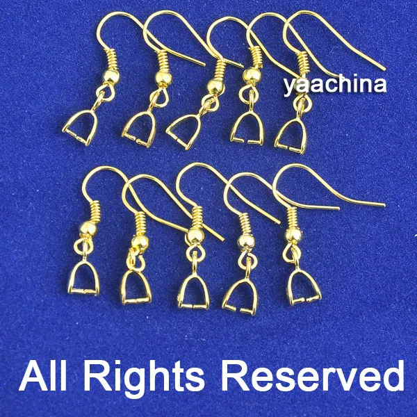 

100PCS Jewelry Findings 925 Sterling Silver Component Gold Color Ear Hook Accessories Top Quality Robust Fastening Hanged