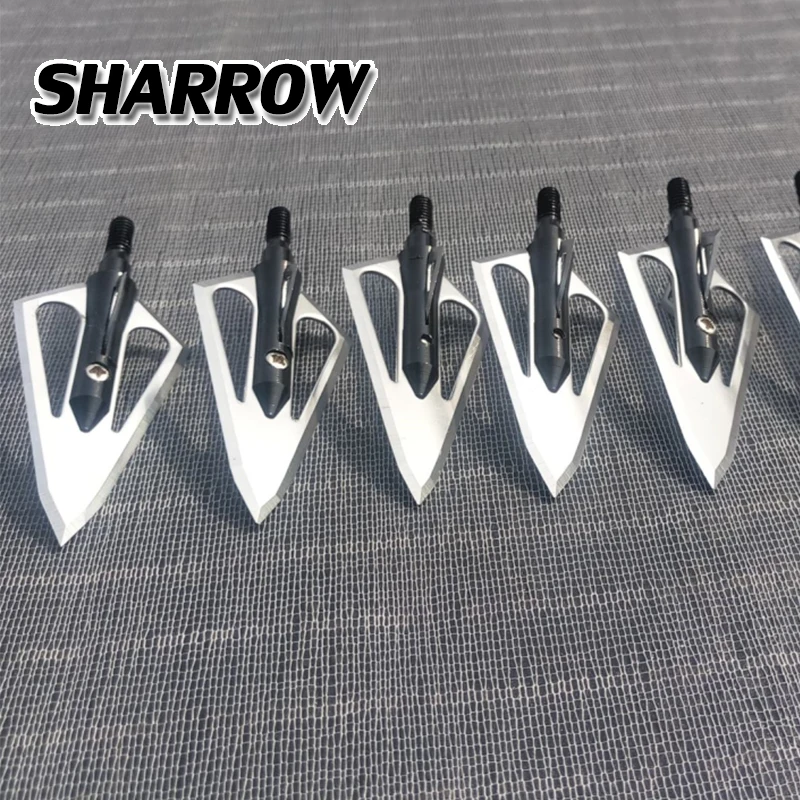 12Pcs Arrow Broadheads Arrowheads Blade Arrowhead 100Grain Arrow Point Target Shooting Tips Hunting Shooting Accessories