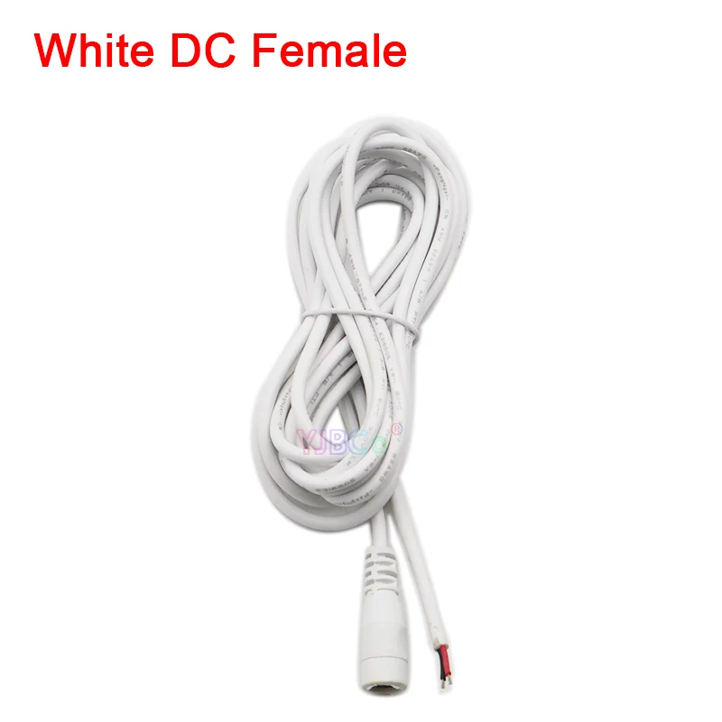 0.5m 1m 2m 3m 5m 10m 5.5 * 2.1 mm DC female and Male Jack adapter cable connector Power Supply Plug White/Black extension wire