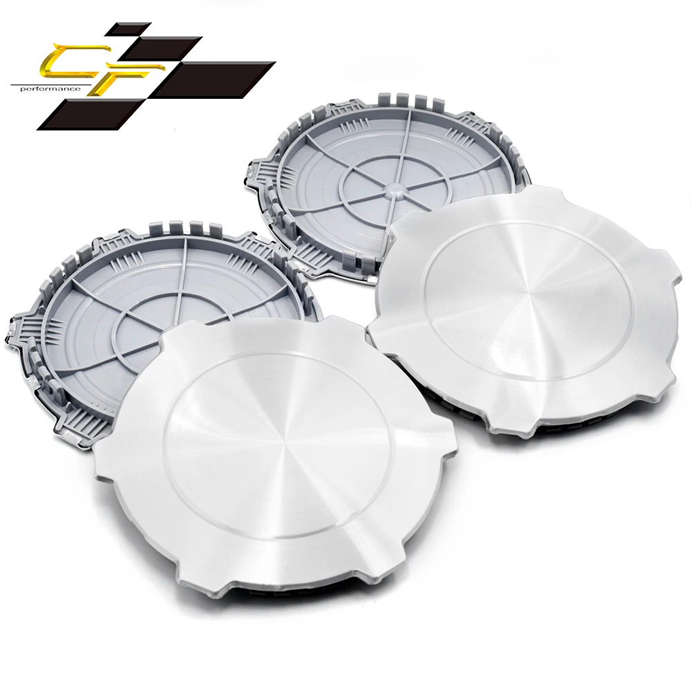 4pcs 220mm Wheel Center Hubcap Car Accessories For Rim Cover Auto Dust-proof Hub Cap  Styling Modification Flat Silver