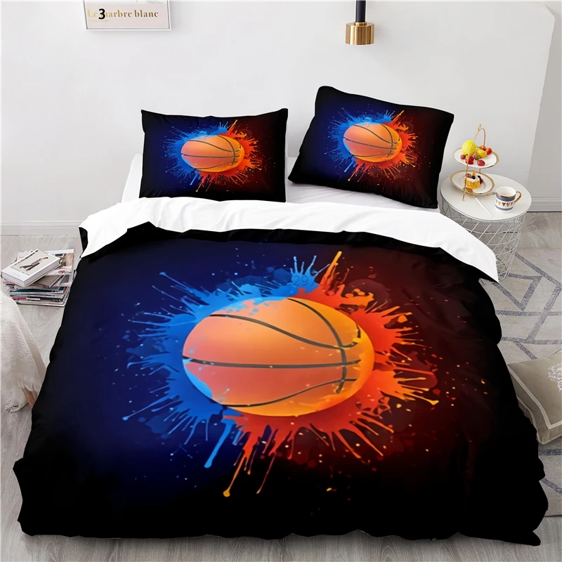 Art Play Basketball Duvet Cover Set with Pillowcase 3d Cartoon Sports Bedding Set Twin Full Queen King Size Bedclothes Bed Linen