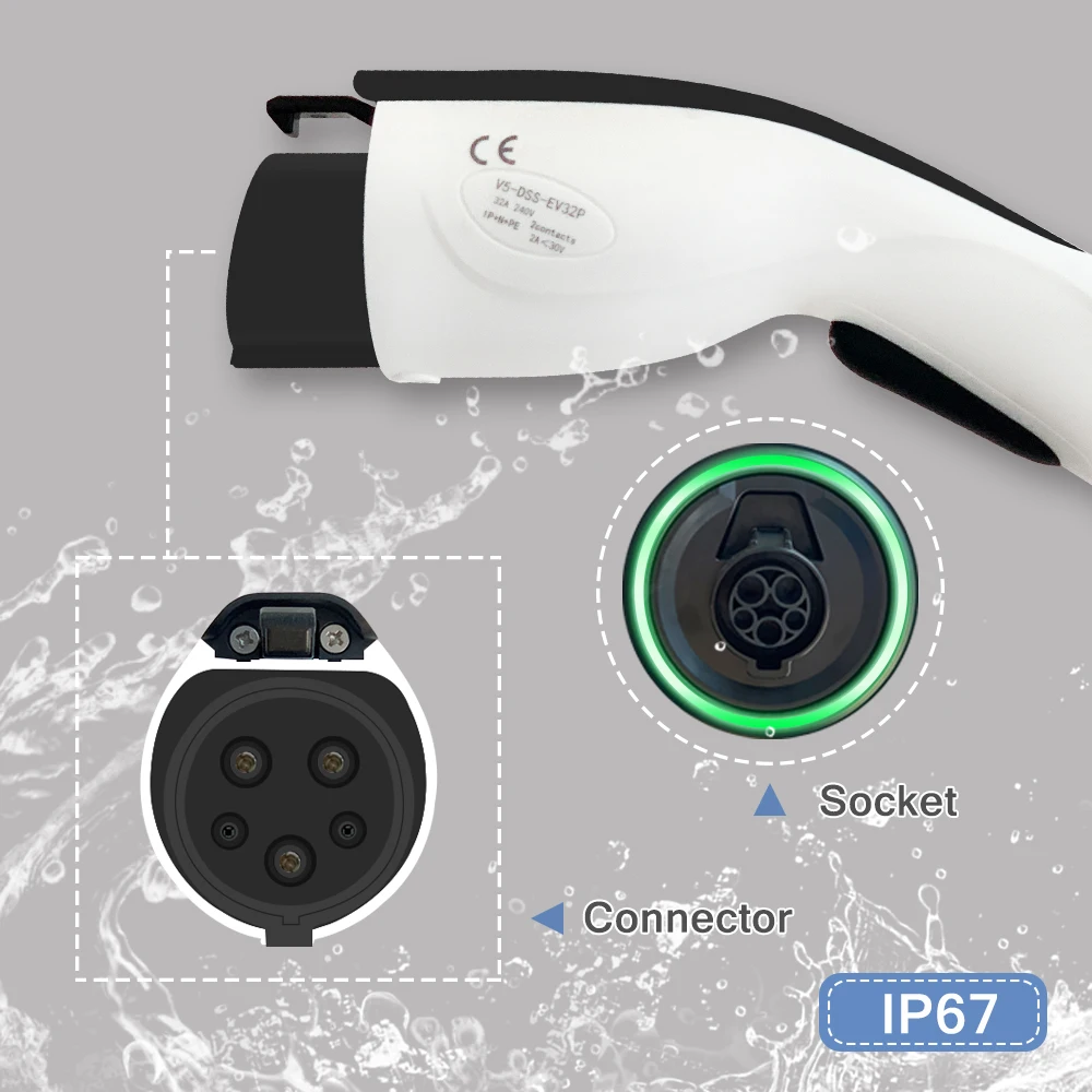 Duosida J1772 32A Wallbox Type 1 EV Charging Station Electric Car Vehicle Charger EVSE Plug-and-charge 7kW 1phase