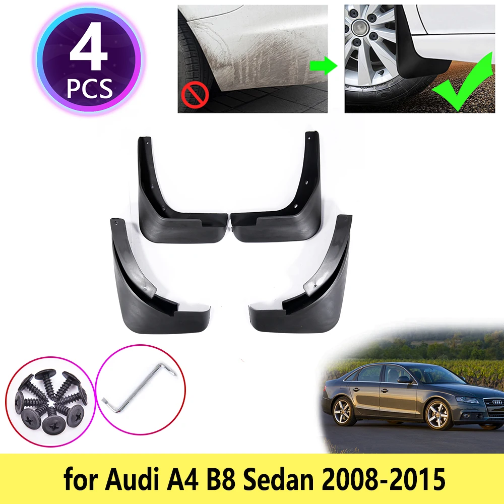 

for Audi A4 B8 2008 2009 2010 2011 2012 2013 2014 2015 Sedan Mudguards Mudflaps Fender Guards Splash Mud Flaps Car Accessories