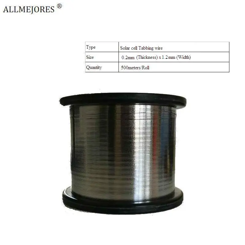 ALLMEJROES Solar cell tabbing wire busbar wire soldering solar panel copper wire strip ribbion welding solar cell