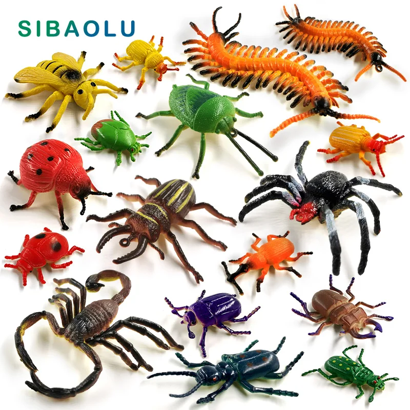 New Insect Centipede Spider Ladybug Scorpion Bee animal model figurine home decor miniature fairy garden decoration accessories