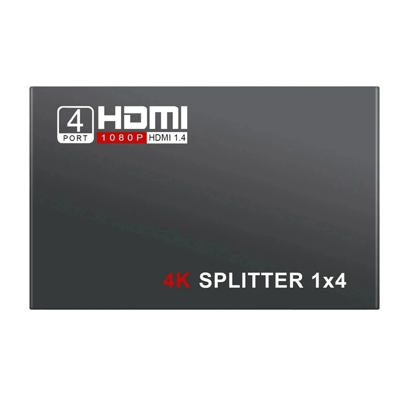 1 In 4 Out HDMI-compatible Splitter 1 x 4 HD-MI 1.4 Converter Amplifier HDCP 4K 1080P Dual Display, for HDTV DVD PS3 Xbox