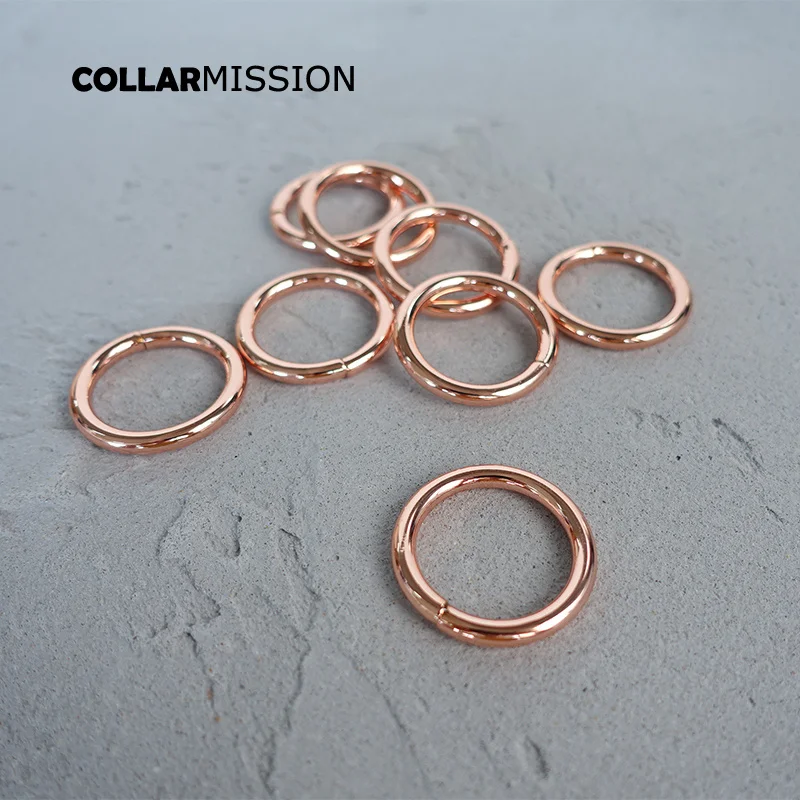 Metal Plated non-Welded 25mm rose gold O Rings  adjustable ring clip buckles Hooks for handbag back  YH25M