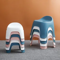 Thicken Baby Kids Stool Plastic Backrest Stool Living Room Non-slip Change Shoe Bench Kindergarten Kids Child Study Stool