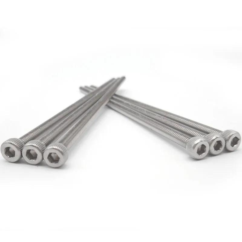 M2 M3 M4 M5 M6 M8 M10 M12 DIN912 304 Stainless Steel Inner Hexagon Lengthen Screw Knurled Cup  Bolts Extra Long