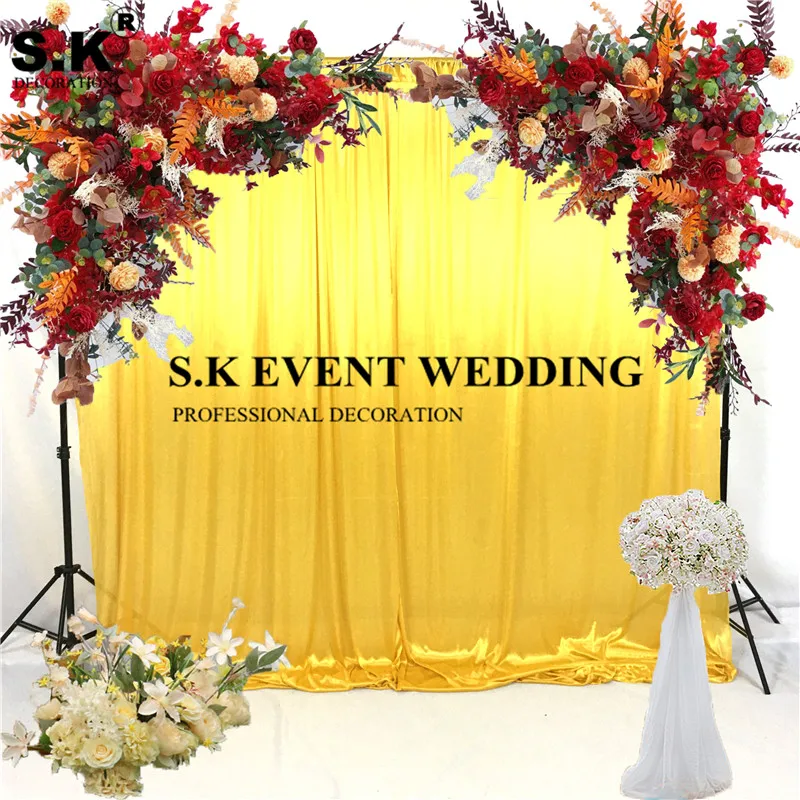 Wholesale Price Ice Silk Panel Backdrop Curtain Stage Background Photo Booth For Wedding Event Decoration