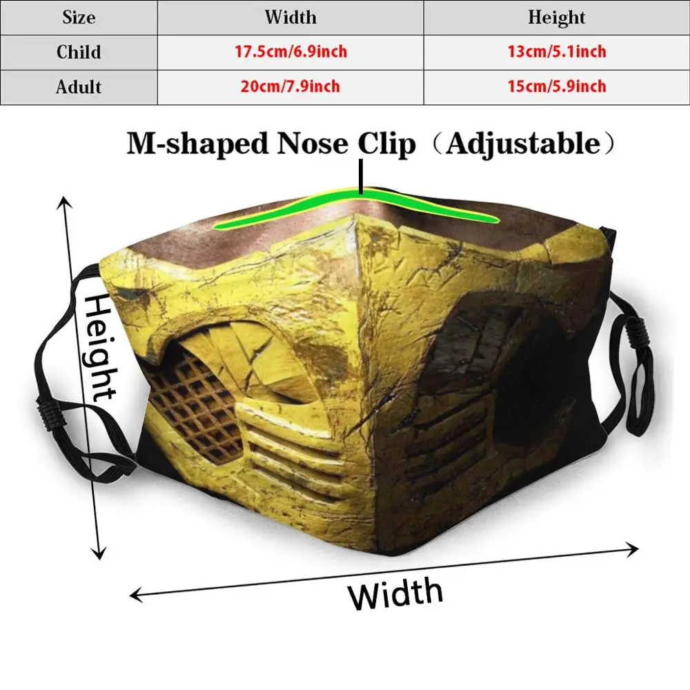 Mortal Kombat Scorpion Funny พิมพ์ Reusable Pm2.504กรองหน้ากากปิดหน้าข่าว Facemask สังคม Umpteenth ใหม่ปกติ Quarantine