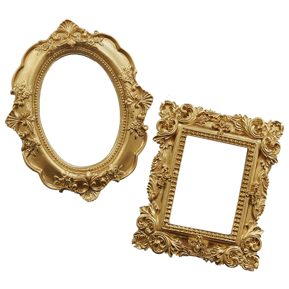 INS Photography Backdrop Props Golden Vintage Photo Frame Life Shoot Studio Decoration for Jewelry Necklace Earrings Fotografia