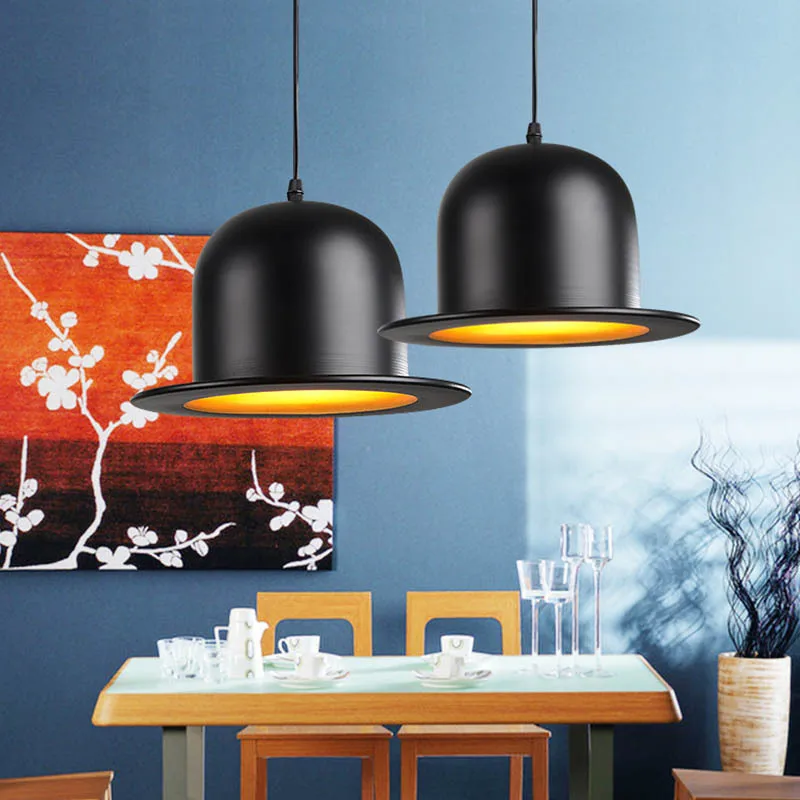 Modern aluminum England Hat Pendant light Black Art Cap Industrial Lamp hanging lamps Coffeeshop Bar Bedroom Luminaire Fixtures