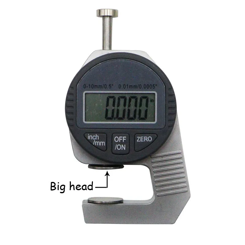 Portable mini Precise Digital Thickness Gauge Meter Tester Micrometer Big Head 0 - 12.7 mm Large LCD Electronic Dial Indicator