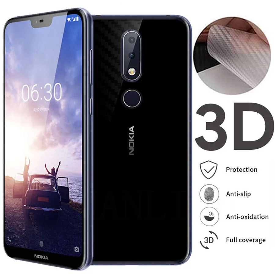 5Pcs/lot 3D Guard Carbon Fiber Film For Nokia 3.1 6.1 5.1 Plus 6.2 7.2 2.2 3.2 4.2 7 Plus Back Cover Protective Screen Protector