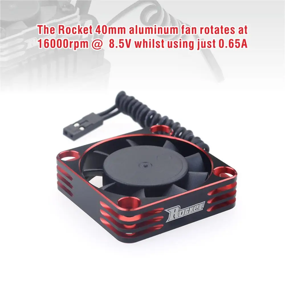 The New Rocket Cooling Fan 40mm Aluminum Fan Rotates at 16000RMP 8.5V for 1/10 1/8 RC Car 4068 4092 4074 Motor ESC Fast Cooling