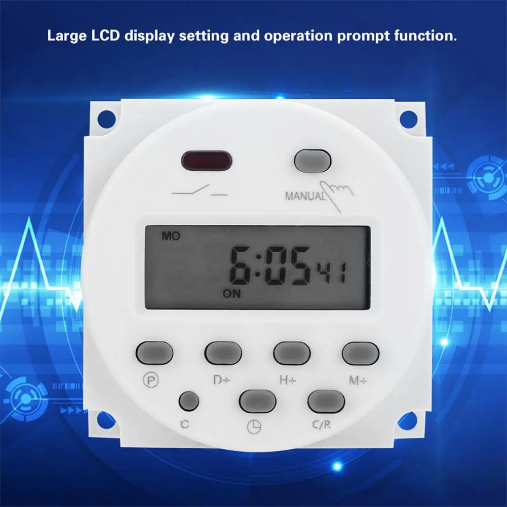 Digital Programmable Timer CN101A Timer Switch DC 12V 16A Digital LCD Time Switch Relay For Cooking Baking Home Kitchen Of